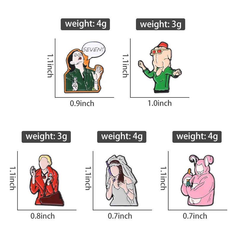 Friends TV Show Inspired Pins - Pack of 5